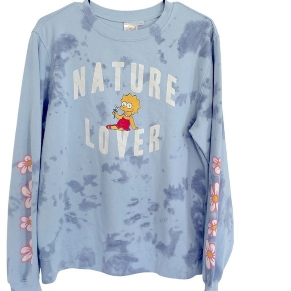 Lisa Simpson TV show Daisy Blue Nature Lover Sweatshirt in size Med